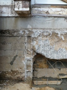 'ghost' and cut concrete blocks of removed pump room